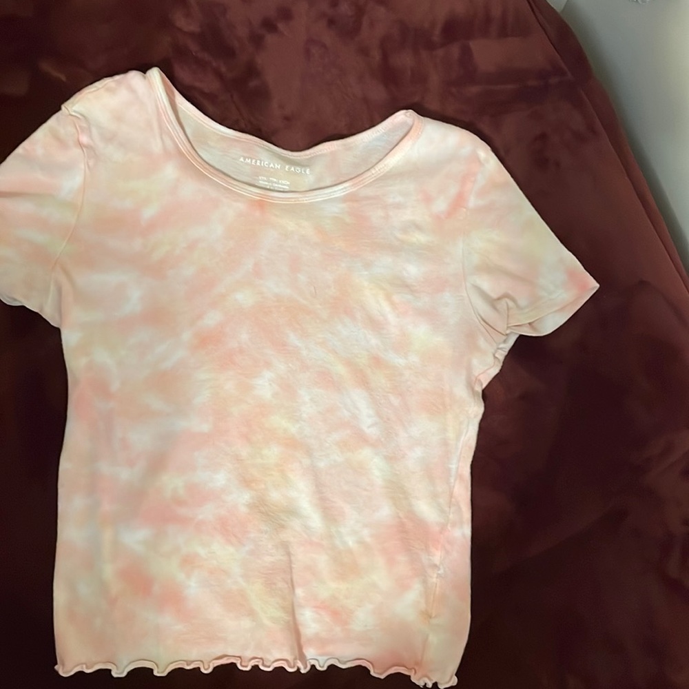 Orange tie dye tight shirt